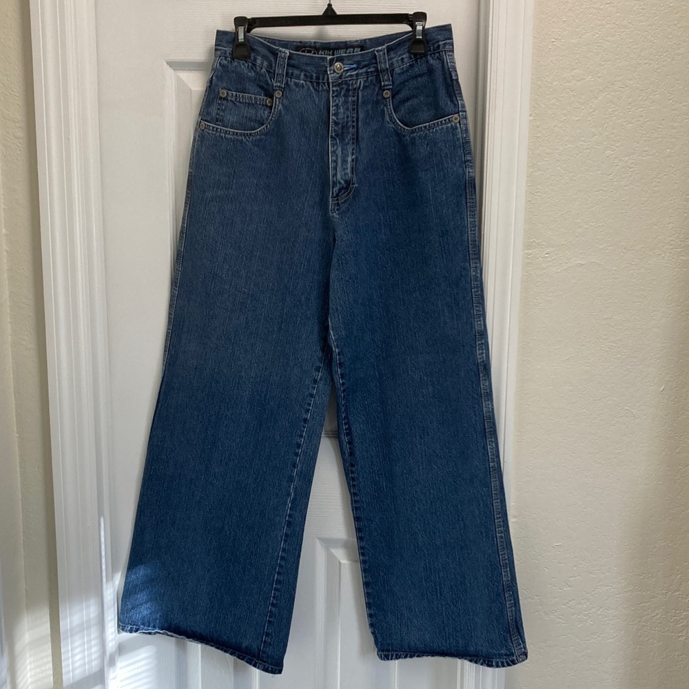 Vintage Y2K Wide-Leg Baggy Denim Kik Wear Jeans